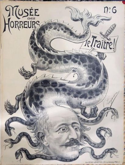 null LEPNEVEU.- Le Musée des Horreurs ( Violentes caricatures antidreyfusardes) .1899/1900.In-folio...