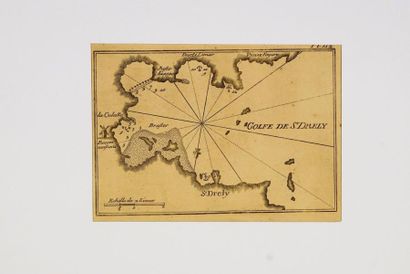 MEDITERRANEE Carte marine du golfe de St. Drely, 17X22