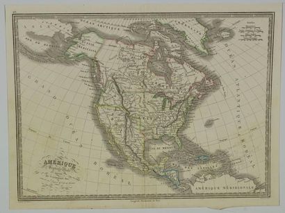 AMERIQUE Carte de l'Amérique septentrionale dressée par N.Lorrain Père attaché au...