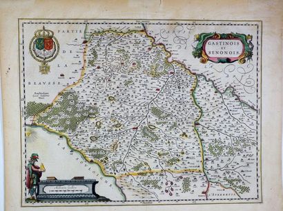 France Carte du Gastinois et Senonois (légendée au verso), 46X57