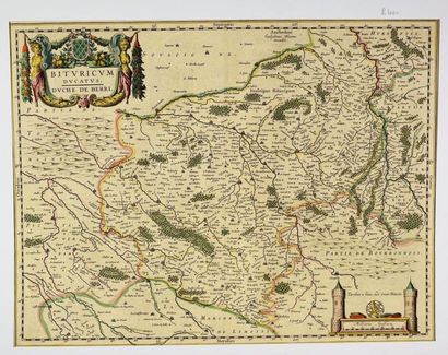 France Carte du duché de Berri (légendée au verso), 48X59