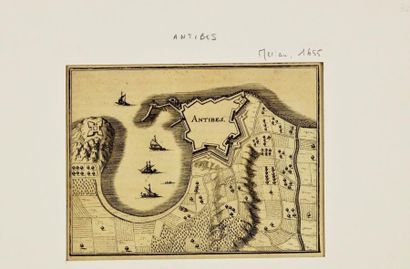 ANTIBES Carte du port d'Antibes et ces environs, 14X18