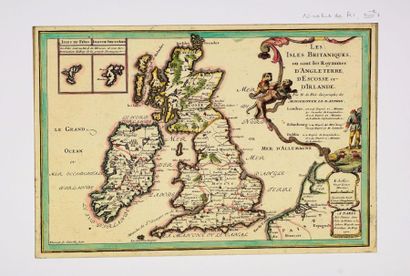 ILES BRITANIQUES Carte de îles Britaniques contenant les royaumes d'Angleterre, d'Ecosse...