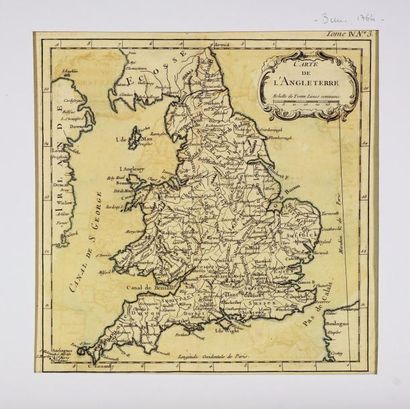 Angleterre Carte de l'Angleterre, 33X46