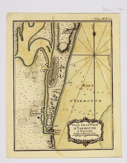 Angleterre Plan de la ville d'Yarmouth et environs, 32X24