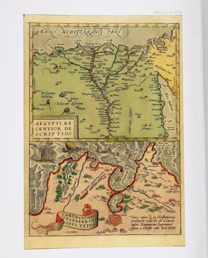 AFRIQUE DU NORD Double carte représentant l'embouchure du Nil ainsi que Tunis et...