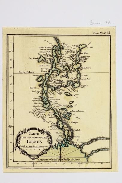 FINLANDE Carte des environs de Tornea (Tornio), 32X24