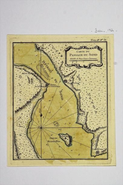 SUEDE/DANEMARK Carte marine du passage du Sund, 32X24