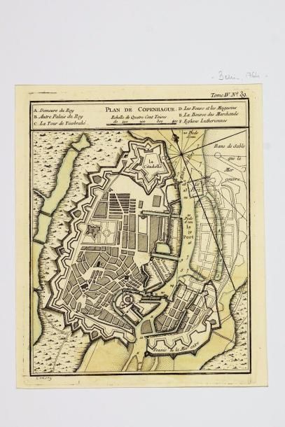 DANEMARK Plan de la ville de Copenhague, 32X24