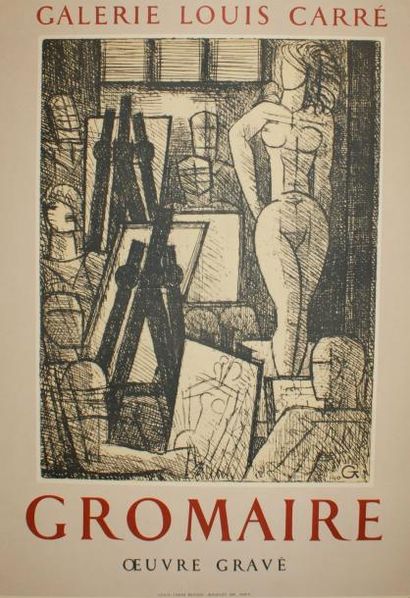 GROMAIRE Marcel (1892-1971) Galerie Louis Carré.”PARIS” (1956) et “OEUVRE GRAVÉ”...