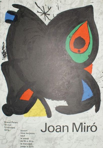 MIRO Joan (1893 - 1983) GRAND PALAIS.Mai-Octobre 1974 Imp.Arte - 60 x 43 cm - Non...
