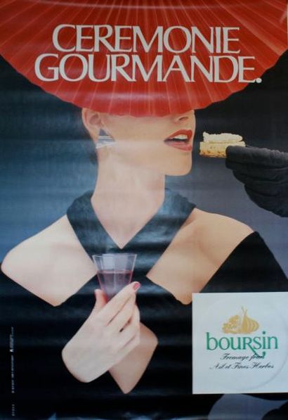ANONYME BOURSIN.”CÉRÉMONIE GOURMANDE” Ets St.Martin (offset) - Affiche double face...