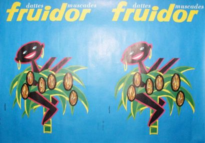 AURIAC Jacques (1922-2003) DATTES MUSCADES FRUIDOR. Vers 1962 Deux affichettes sur...