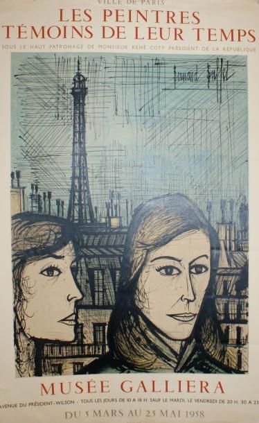 BUFFET Bernard (1928-1999) MUSÉE GALLIÉRA.Mars-Mai 1958 Imprimerie Mourlot, Paris...