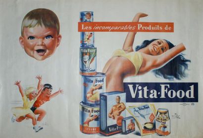 D’HEY F. VITA-FOOD Ets de La Vasselais, Paris (offset) - 80 x 120 cm - Non entoilée,...