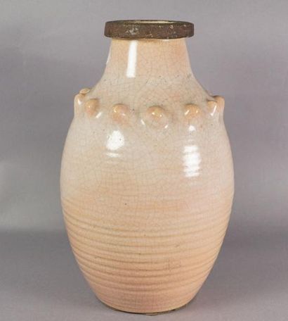 LUC LANEL (1893-1966) Vase en céramique émaillée, signé sous la base H 28 cm