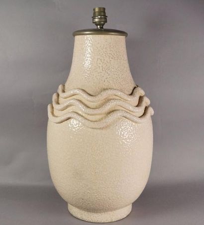 KAZA FRANCE Vase en céramique crispée monté en lampe H 40 cm