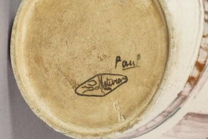Paul MATURA Vase en céramique émaillée à décor de paysage du sud ouest, signé sous...