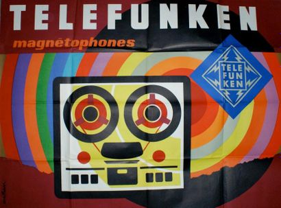 NATHAN Jacques (Né en 1910) TELEFUNKEN.”MAGNETOPHONES”.1960 Imprimerie Bedos & Cie,...