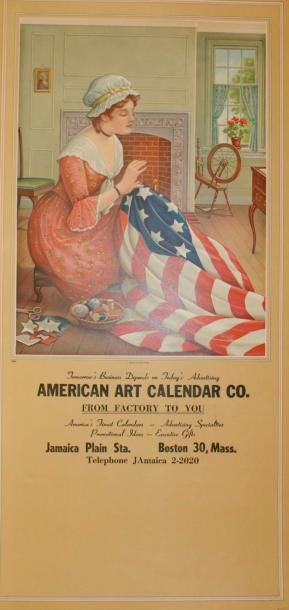 ANONYME AMERICAN ART CALENDAR.”Birth of the flag” Fac, made in U.S.A, (copyright)...
