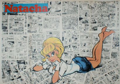 SPIROU NATACHA. Supplément à Spirou du 27 juin 74- Editions J.Dupuis - 43 x 60 cm...