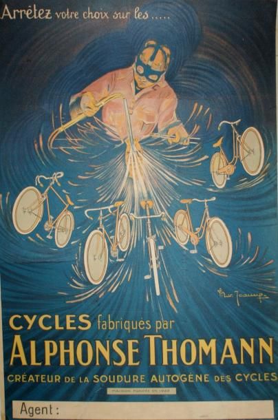 CYCLES ALPHONSE THOMANN Gaillard, Paris - 59 x 39 cm - Entoilée, bon état général...
