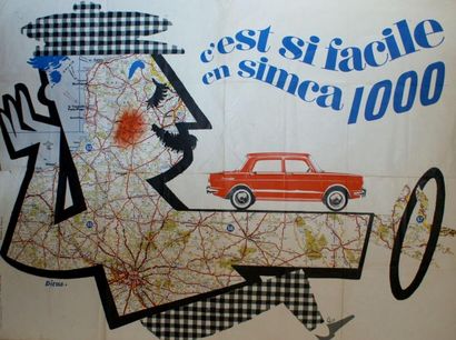 DIESSE “C’EST SI FACILE EN SIMCA 1000” Imp.Gaillard, Paris (offset) - Carte Michelin...