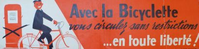 ANONYME AVEC LA BICYCLETTE...EN TOUTE LIBERTÉ ! Publ.J.Bazaine - 20 x 79 cm - Non...
