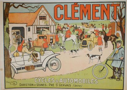 ELIOTT Harry (1882-1959) CYCLES & AUTOMOBILES CLÉMENT.1906 Imp.E.Bougard, Paris -...