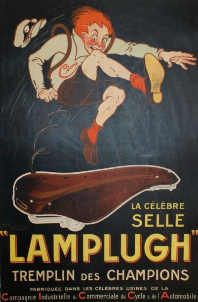 VION Raoul (XIX-XX) SELLE LAMPLUGH Publicité Wall, Paris - 59 x 39 cm - Entoilée,...