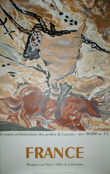 ANONYME FRANCE.”Fresques ges grottes de LASCAUX”.1955 Imp.Mourlot, Printed in France...