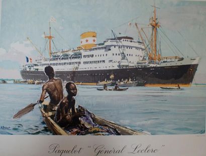 BRENET Albert (1903-2005) (2 affiches) PAQUEBOT “GÉNÉRAL LECLERC” et PAQUEBOT “Louis...