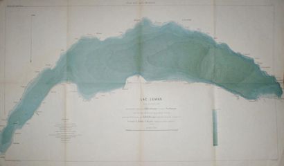 ATLAS DES LACS FRANçAIS LAC LEMAN Imp.Erhard, Paris - 75 x 125 cm - Non entoilée,...