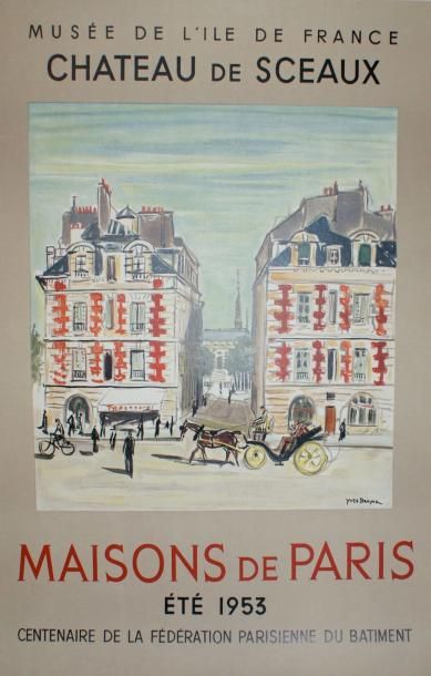 BRAYER Yves (1907-1990) MAISONS DE PARIS.”CHATEAU DE SCEAUX”.1953 Imp.Karcher, Paris...