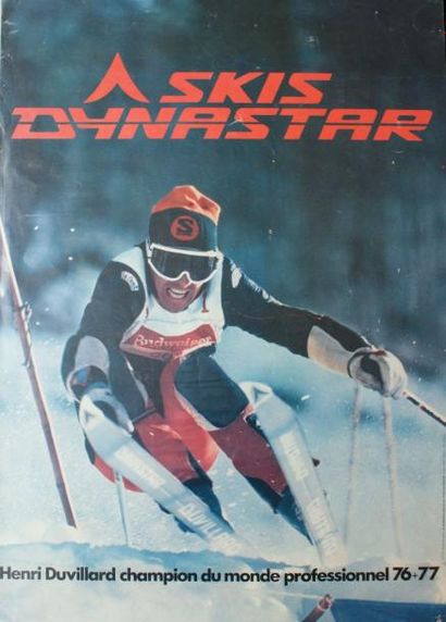 MARLOW Dave (photo) SKIS DYNASTAR.”Henri DUVILLARD champion du monde”.1976-1977 Printed...