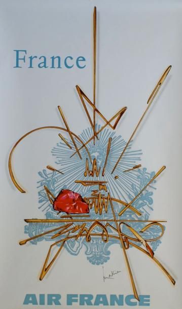 MATHIEU Georges (5 affiches) AIR FRANCE. "AMÉRIQUE DU SUD”-"FRANCE"-"GRANDE-BRETAGNE"-"EGYPTE"-...