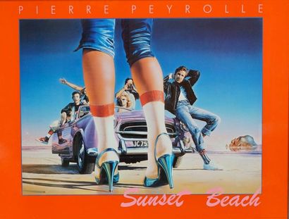 PEYROLLE Pierre SUNSET BEACH Sans mention d'imprimeur - 59 x 78 cm - Encadrée, bon...