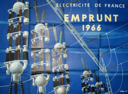 VILLEMOT Bernard (1911-1990) et TAUZIN EDF.”EMPRUNT 1966” Sodel, Paris - 115 x 155...