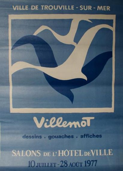 VILLEMOT Bernard (2 affiches) EXPOSITION D’AFFICHES VILLEMOT et TROUVILLE-SUR-MER.“VILLEMOT”.1977...