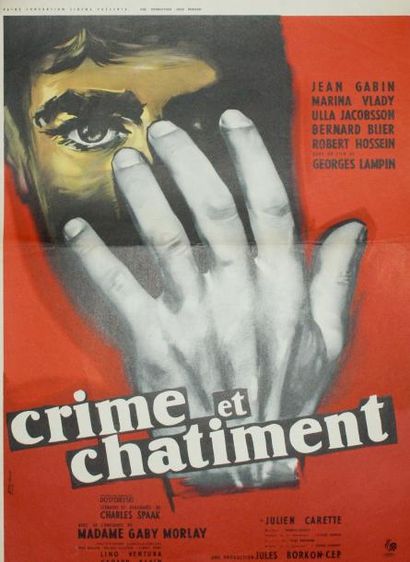 BERTRAND (illustrateur) CRIME ET CHATIMENT.Film avec Jean Gabin et Marina Vlady.1956...