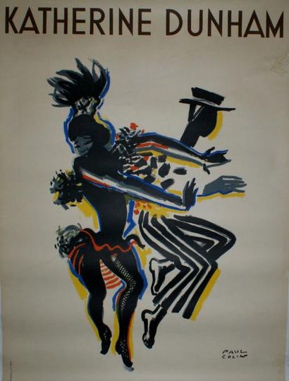 COLIN PAUL (1892-1985) KATHERINE DUNHAM Imprimerie Bedos, Paris - 150 x 100 cm -...