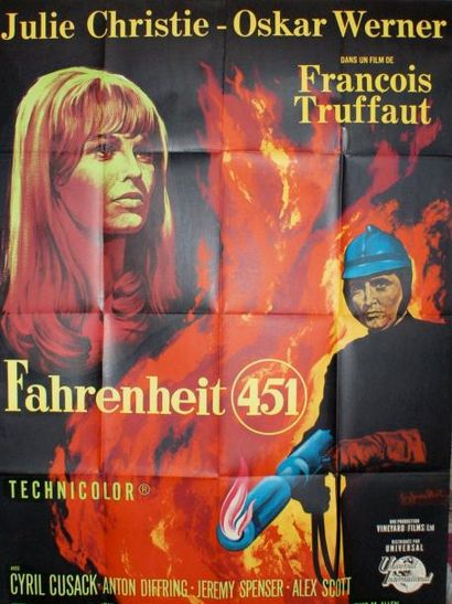 FAHRENHEIT 451.Film de François Truffaut avec Julie Christie et Oskar Werner .1966...