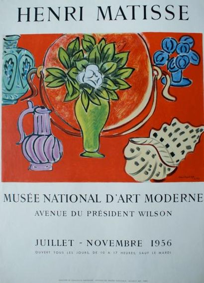MATISSE Henri (1869-1954) MUSÉE NATIONAL D’ART MODERNE.Juillet-Novembre 1956 Imp.Mourlot,...