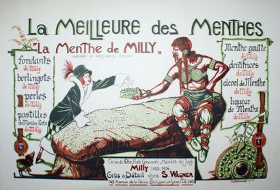 ANONYME LA MENTHE DE MILLY.”LA MEILLEURE DES MENTHES”Wagner - 37 x 53 cm - Non entoilée,...