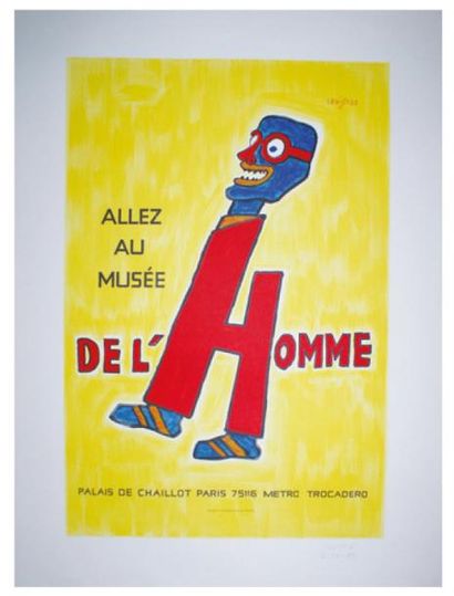 RAYMOND SAVIGNAC A L'AFFICHE (1907-2002) ALLEZ AU MUSÉE DE L'HOMME Palais de Chaillot....