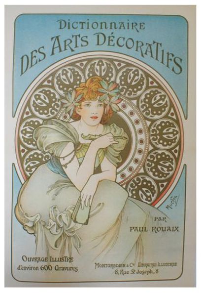 MUCHA Alphonse (1860-1939) DICTIONNAIRE DES ARTS DÉCORATIFS par Paul Rouaix. 1902
Librairie...