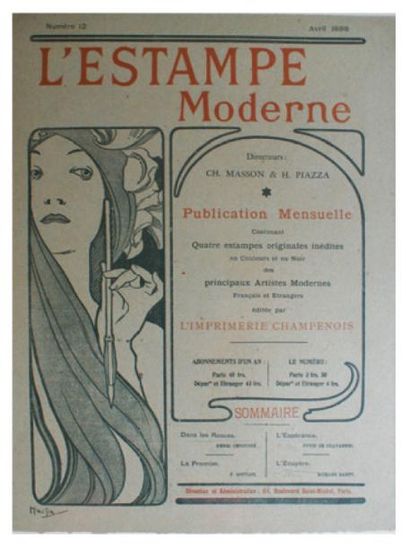 MUCHA Alphonse (1860-1939) L'HABITATION PRATIQUE, Avril 1898 et L'ESTAMPE MODERNE,...