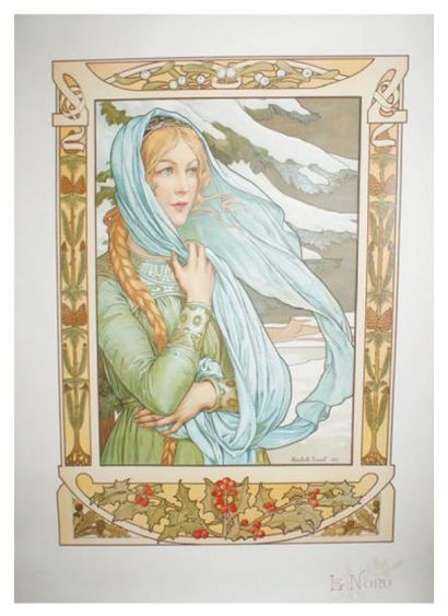 SONREL Elisabeth (1874-1953) LE NORD. 190
Lithographie couleurs - 70 x 52 cm - Non...