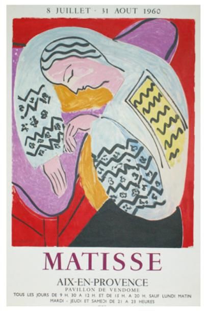 MATISSE Henri (1869-1954) AIX-EN-PROVENCE. Juillet-Aout 1960
Imp. Mourlot, Paris...