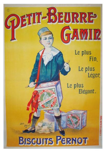 ABEILLÉ Jack (né en 1873) BISCUITS PERNOT, Dijon. "Petit-Beurre Gamin". 1901
Imp....